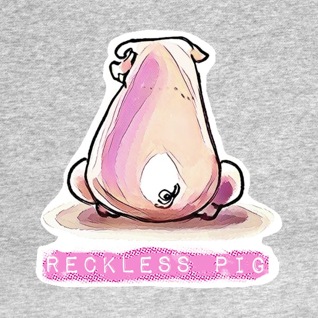 the reckless pig sit on floor by anticute